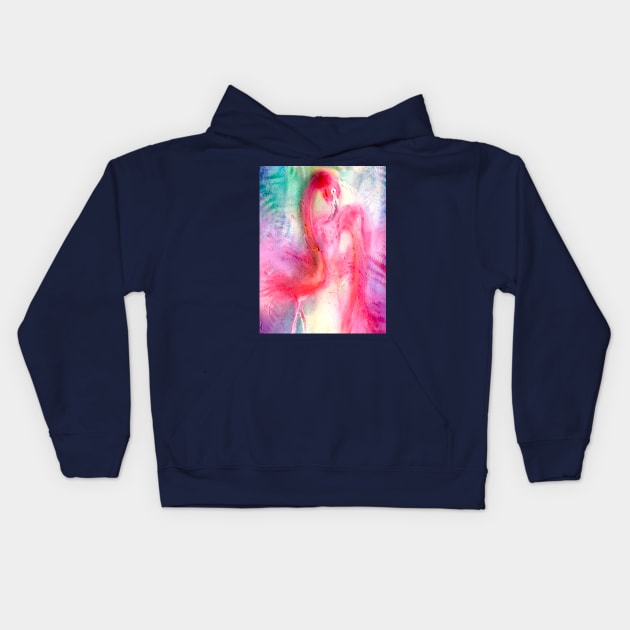 Flamingo Fortress Kids Hoodie by AnnikaPixie